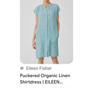 Eileen Fisher Puckered Organic Linen Tunic Women Dress Size XL